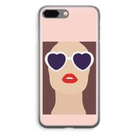 Red lips: iPhone 8 Plus Transparant Hoesje - thumbnail