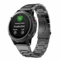 Stalen schakelband - Zwart - Garmin Forerunner 745 / 935 / 945 / 955 / 965