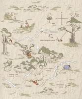 Komar Disney Fleece Muurafbeelding - Winnie Poeh Map - Afmetingen: 200 x 240 cm (breedte x hoogte) - kinderkamer, behang, landkaart, IADX4-042