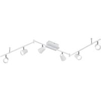 LED Plafondspot - Trion Narca - 36W - Warm Wit 3000K - 6-lichts - Rechthoek - Mat Wit - Aluminium