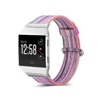 By Qubix - Compatible met Fitbit Ionic TPU bandje - Fuschia/Zilver - Compatible fitbit bandje