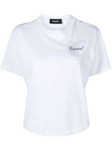 DSQUARED2 t-shirt en coton à logo appliqué - Blanc