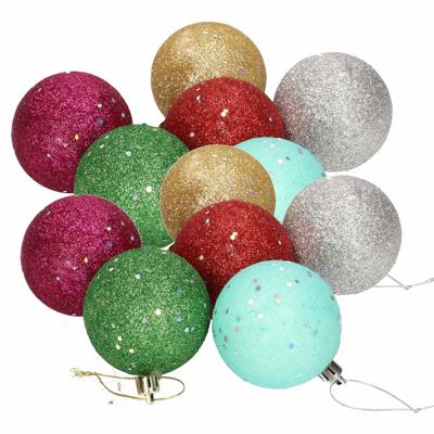 12x Gekleurde onbreekbare kerstballen met glitters 6 cm - Kerstbal 12x Gekleurde onbreekbare kerstballen met glitters 6 cm - Kerstbal