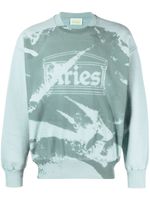 Aries sweat en coton à effet délavé - Bleu - thumbnail