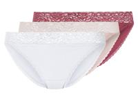 esmara 3 dames-slips (M (40/42), Rood/lichtroze/wit)