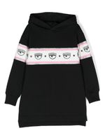 Chiara Ferragni Kids robe-sweat à bande logo - Noir - thumbnail