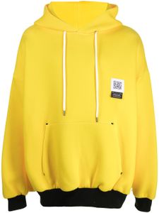 Fumito Ganryu hoodie à design drapé - Jaune