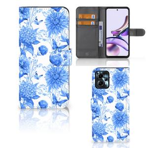 Hoesje voor Motorola Moto G13 | G23 Flowers Blue