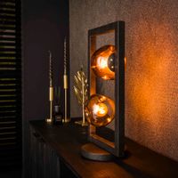 LifestyleFurn Tafellamp Shahid Glas, 2-lamps - Artic zwart - thumbnail