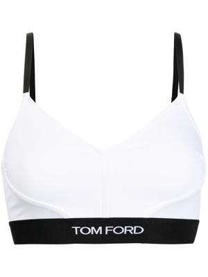 TOM FORD soutien-gorge à logo brodé - Blanc