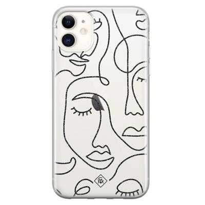iPhone 11 transparant hoesje - Abstract faces