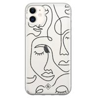 iPhone 11 transparant hoesje - Abstract faces