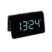 TFA Dostmann Icon Wekker Digital Zendergestuurd, 60.2543.02, met Grote LED Cijfers, Alarm met Snooze-Functie (Interval Regelbaar), Zwart/Wit, (L) 132 x (B) 64 x (H) 80 mm