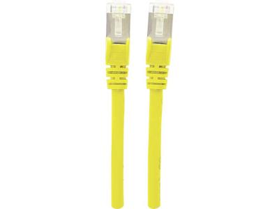 Intellinet 740708 RJ45 Netwerkkabel, patchkabel CAT 6A S/FTP 1.00 m Geel Folie afscherming, Afscherming gevlochten, Afgeschermd, Halogeenvrij 1 stuk(s)