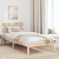 vidaXL Bedframe met hoofdbord 90x190 cm van massief grenenhout