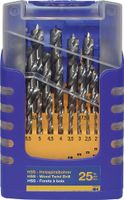 Fisch-Tools Set houtspiraalboren | 25-delig | d. 1-13 mm 0,5 mm spoed | HSS | 1 stuk - 013G0025K01 - 013G0025K01 - thumbnail