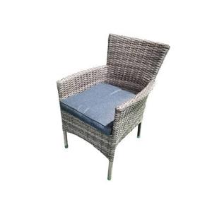 Giga Meubel - Tuinstoel Wicker - Grijs - Zithoogte 43 cm - Stoel Raaf