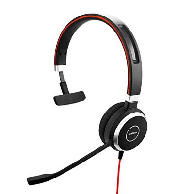 Jabra Evolve 40 UC Mono Headset – Unified Communications-gecertificeerde Koptelefoon voor VoIP-softphones met Passive Noise Cancellation – USB-Akabel met Controller – Zwart
