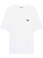 Prada t-shirt en coton à logo triangulaire - Blanc - thumbnail