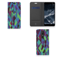 Nokia 5.1 (2018) Stand Case Abstract Green Blue - thumbnail