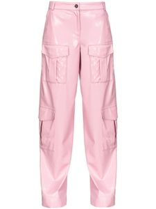 PINKO pantalon en cuir artificiel à poches cargo - Rose