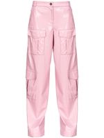 PINKO pantalon en cuir artificiel à poches cargo - Rose