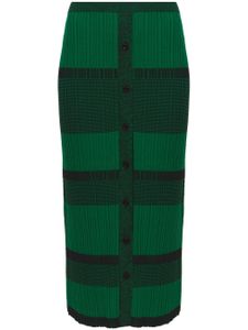 Proenza Schouler White Label jupe mi-longue à rayures - Vert