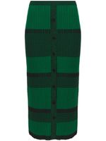 Proenza Schouler White Label jupe mi-longue à rayures - Vert