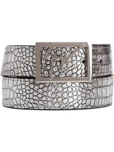 Giuseppe Zanotti ceinture Linum en effet peau de serpent - Argent