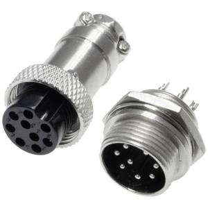 Pollin 453558 Ronde connector Bus, inbouw, Stekker Totaal aantal polen: 9 1 set(s)