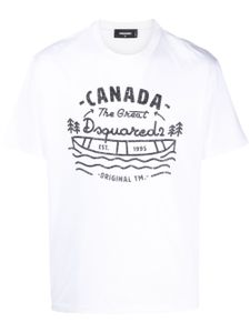 DSQUARED2 t-shirt en coton à logo imprimé - Blanc