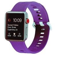 By Qubix - Siliconen bandje met motief - Paars - Compatible met Apple Watch 44mm / 45mm / 46mm / 49mm - Compatible Apple watch bandjes
