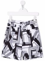 Karl Lagerfeld Kids short de bain à imprimé graphique - Blanc