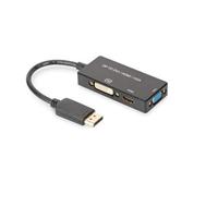 ASSMANN DisplayPort grafische adapter, DP naar DVI-D + HDMI + VGA, 4K Ultra HD 30Hz, zwart
