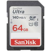 SanDisk SDXC Ultra 64GB (Class 10/UHS-I/140MB/s) SDHC-kaart 64 GB UHS-Class 1 Waterdicht, Schokbestendig - thumbnail