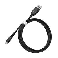 OtterBox Versterkte USB-A naar Micro USB Cable, Oplaadkabel voor Smartphone en Tablet, Ultra-robuust, Bend en Flex getest, 2m, Zwart