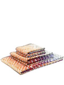 Missoni Home lot de serviettes de bain à motif zigzag - Orange