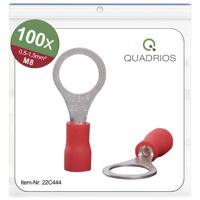 Quadrios 22C444 Ringkabelschoen Dwarsdoorsnede (max.): 1.5 mm² Gat diameter: 8.5 mm Deels geïsoleerd Rood 1 set(s) - thumbnail