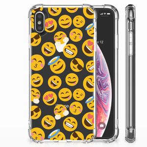 Apple iPhone Xs Max Doorzichtige Silicone Hoesje Emoji