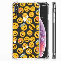 Apple iPhone Xs Max Doorzichtige Silicone Hoesje Emoji - thumbnail