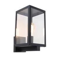 QAZQA Smart buiten wandlamp zwart met glas 30 cm incl. Wifi ST64 -