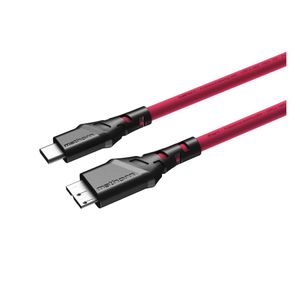 Mathorn Tethering kabel USB-C naar Micro USB-B Magenta 5m