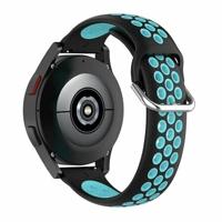 By Qubix - Siliconen sportbandje met gesp - Zwart + blauw - Compatible met Garmin Vivoactive 6 / Vivoactive 5 / Vivoactive 3 - Compatible Garmin bandje