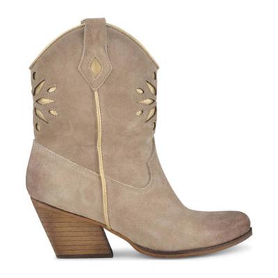 PS Poelman Dixie leren cowboylaarzen beige/goud