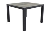 Kings tuintafel 100x100 cm. - Antraciet - Houtlook