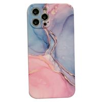 iPhone SE 2022 hoesje - Backcover - Marmer - Marmerprint - TPU - Roze/Paars - thumbnail