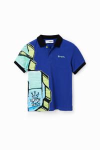 Poloshirt met korte mouwen en graffiti - BLUE - 7/8