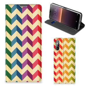 Sony Xperia L4 Hoesje met Magneet Zigzag Multi Color