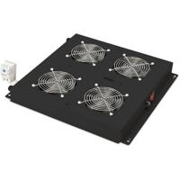 Digitus DN-19 FAN-4-B-N 19 inch 4 x Ventilator voor patchkast 1 HE Vast inbouw, Met schakelaar Geschikt voor kastdiepte: vanaf 600 mm Zwart (RAL 9005)