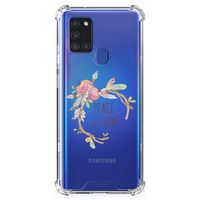 Samsung Galaxy A21s Stevig Bumper Hoesje Boho Text